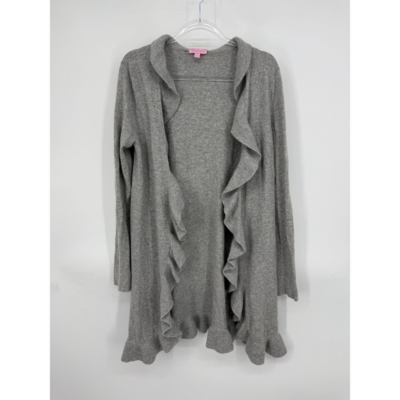 Lilly Pulitzer Sweaters - Lilly Pulitzer Cardigan Sweater Size M Gray 100% Cashmere Quiet‎ Luxury Comfort